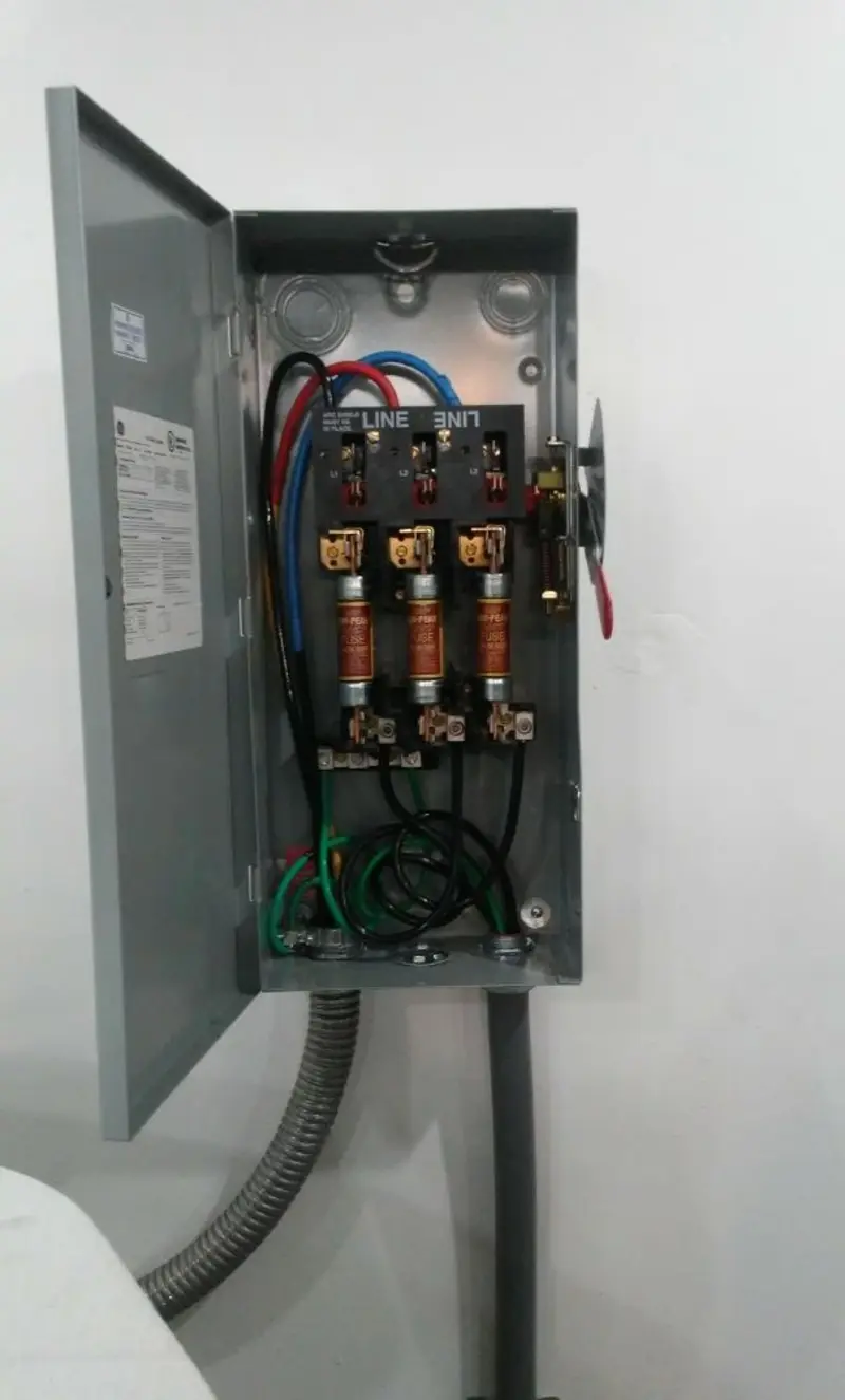 Three-phase disconnect switch installed for Electrical Wiring & Rewiring in Midlothian